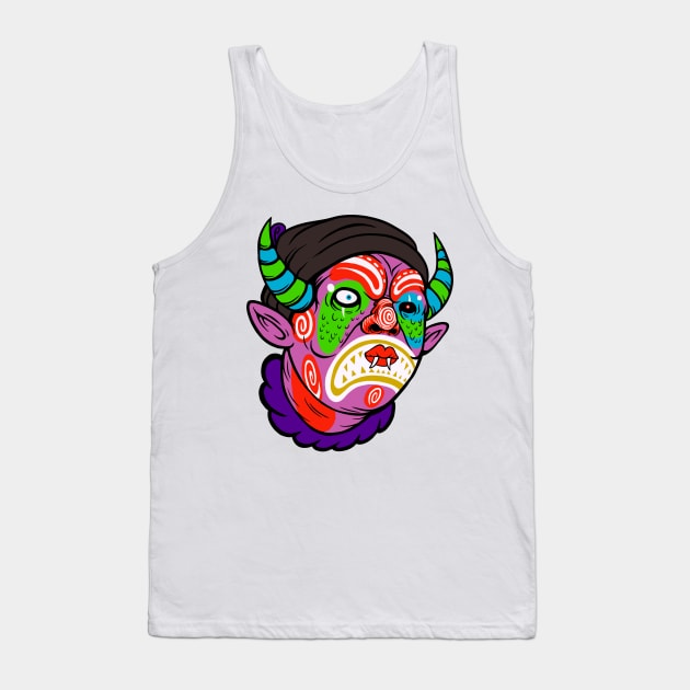 Fluorescent Demon Clown Tank Top by flynnryanart